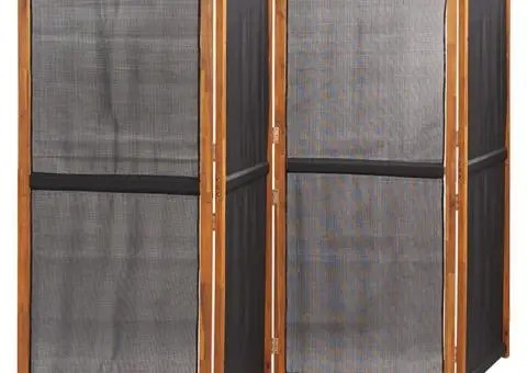 Paravan de cameră cu 4 panouri, negru, 280x180 cm - 3/5