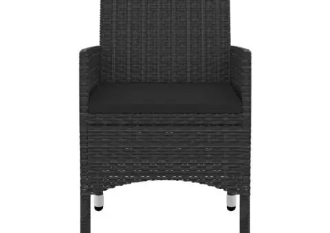 Set mobilier de grădină cu perne, 7 piese, poliratan și sticlă - 4/5