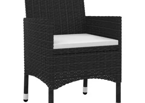 Set mobilier de grădină cu perne, 9 piese, poliratan și sticlă - 3/5