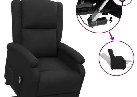 Fotoliu cu ridicare, negru, material textil - 1/5