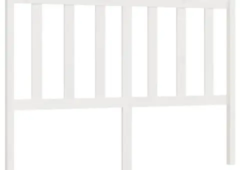 Tăblie de pat, alb, 146x4x100 cm, lemn masiv de pin - 2/5