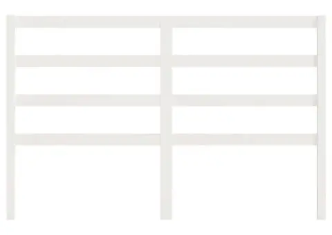 Tăblie de pat, alb, 156x4x100 cm, lemn masiv de pin - 4/5