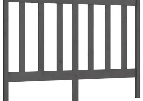 Tăblie de pat, gri, 146x4x100 cm, lemn masiv de pin - 2/5