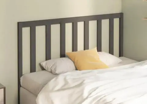 Tăblie de pat, gri, 146x4x100 cm, lemn masiv de pin - 3/5