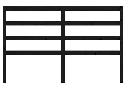 Tăblie de pat, negru, 146x4x100 cm, lemn masiv de pin - 4/5