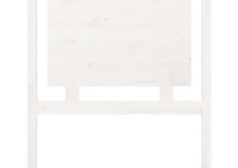 Tăblie de pat, alb, 80,5x4x100 cm, lemn masiv de pin - 3/5