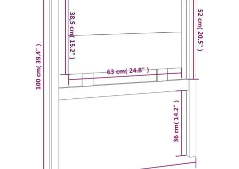 Tăblie de pat, alb, 80,5x4x100 cm, lemn masiv de pin - 5/5