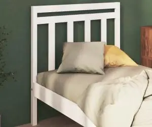 vidaXL Tăblie de pat, alb, 106x4x100 cm, lemn masiv de pin