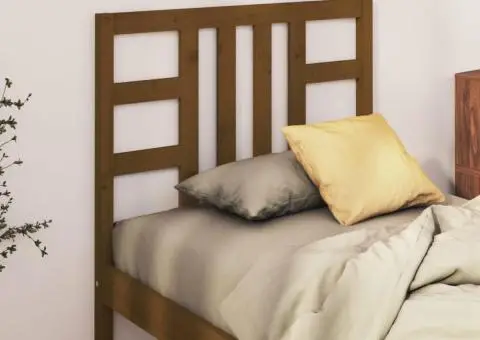 Tăblie de pat, maro miere, 81x4x100 cm, lemn masiv de pin - 1/5