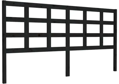 Tăblie de pat, negru, 185,5x4x100 cm, lemn masiv de pin - 2/5