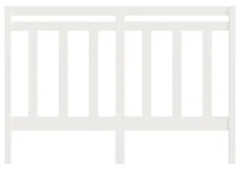 Tăblie de pat, alb, 126x4x100 cm, lemn masiv de pin - 4/5