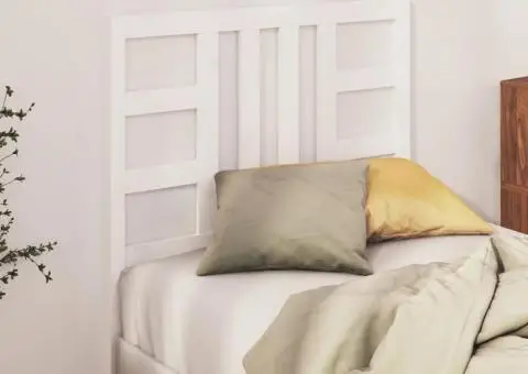 Tăblie de pat, alb, 106x4x100 cm, lemn masiv de pin - 3/5