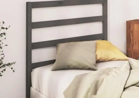 Tăblie de pat, gri, 106x4x100 cm, lemn masiv de pin - 3/5