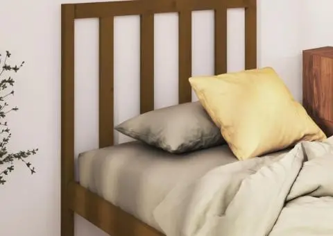 Tăblie de pat, maro miere, 96x4x100 cm, lemn masiv de pin - 1/5