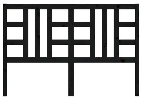 Tăblie de pat, negru, 141x4x100 cm, lemn masiv de pin - 4/5