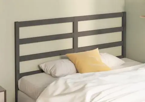 Tăblie de pat, gri, 166x4x100 cm, lemn masiv de pin - 3/5