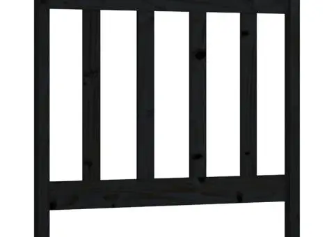 Tăblie de pat, negru, 96x4x100 cm, lemn masiv de pin - 2/5