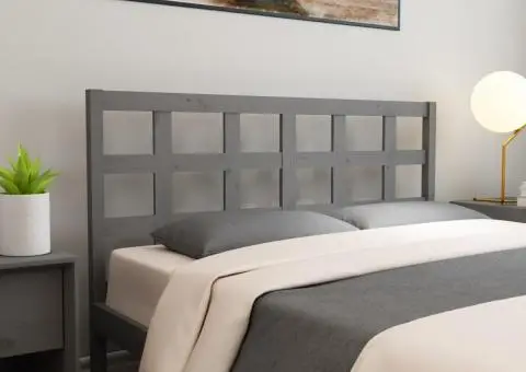 Tăblie de pat, gri, 165,5x4x100 cm, lemn masiv de pin - 5/5