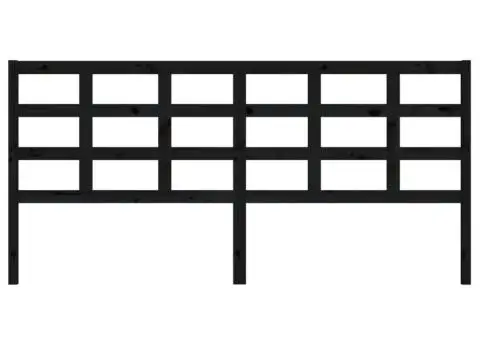 Tăblie de pat, negru, 205,5x4x100 cm, lemn masiv de pin - 3/5