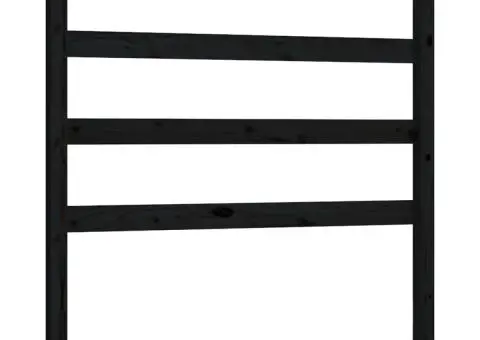 Tăblie de pat, negru, 81x4x100 cm, lemn masiv de pin - 2/5