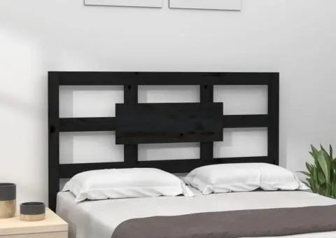 Tăblie de pat, negru, 80,5x4x100 cm, lemn masiv de pin - 1/5