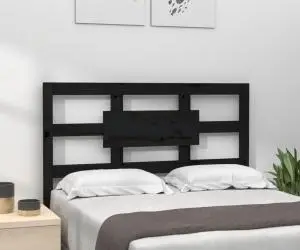 vidaXL Tăblie de pat, negru, 80,5x4x100 cm, lemn masiv de pin