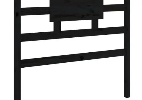 Tăblie de pat, negru, 80,5x4x100 cm, lemn masiv de pin - 2/5