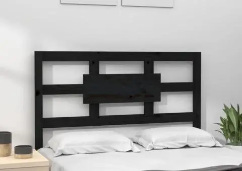 Tăblie de pat, negru, 80,5x4x100 cm, lemn masiv de pin - 3/5