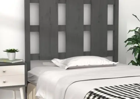 Tăblie de pat, gri, 105,5x4x100 cm, lemn masiv de pin - 3/5