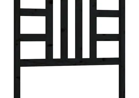 Tăblie de pat, negru, 96x4x100 cm, lemn masiv de pin - 2/5