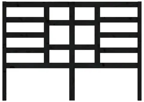 Tăblie de pat, negru, 126x4x104 cm, lemn masiv de pin - 4/5