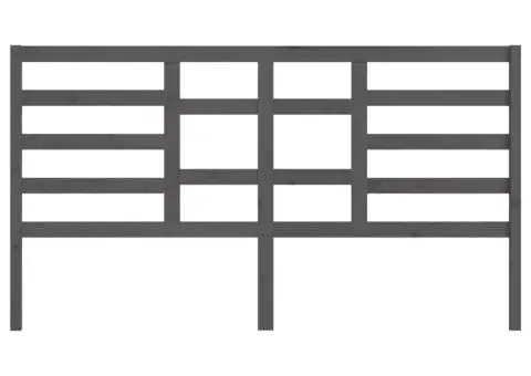 Tăblie de pat, gri, 206x4x104 cm, lemn masiv de pin - 4/5