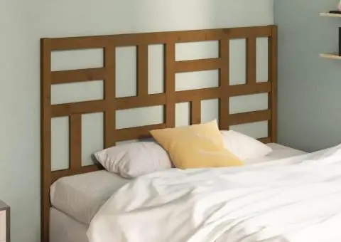 Tăblie de pat, maro miere, 141x4x104 cm, lemn masiv de pin - 1/5