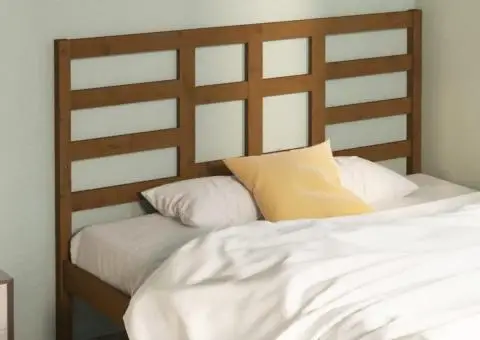 Tăblie de pat, maro miere, 146x4x104 cm, lemn masiv de pin - 1/5