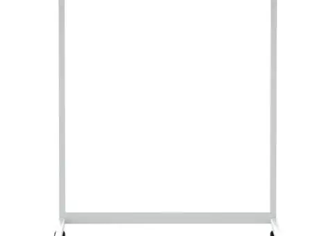 Măsuță laterală cu roți, alb, 55x35x70 cm, lemn prelucrat - 3/5