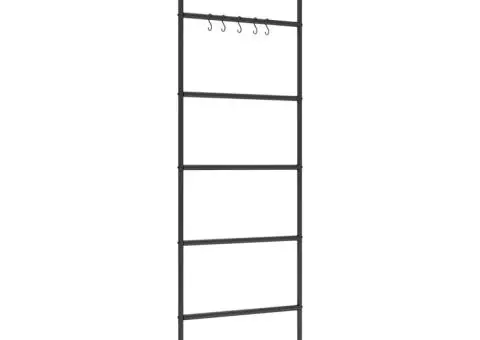 Scară suport pentru prosoape, 5 niveluri, negru, 58x175 cm fier - 4/5