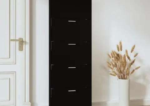 Pantofar, negru, 59x17x169 cm, lemn compozit - 3/5