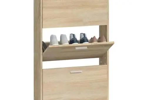 Pantofar, stejar, 59x17x108 cm, lemn prelucrat - 4/5