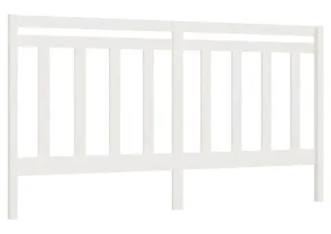 Tăblie de pat, alb, 206x4x100 cm, lemn masiv de pin - 2/5