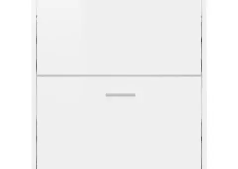 Pantofar, alb extralucios, 59x17x81 cm, lemn prelucrat - 5/5