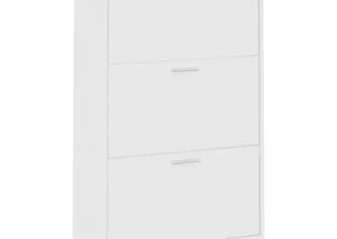 Pantofar, alb, 63x24x103 cm, lemn compozit - 3/5