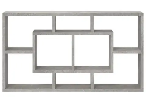 Raft prezentare suspendat pe perete 8 compartimente, gri beton - 4/5