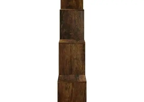 Bibliotecă în trepte, stejar fumuriu, 142 cm, lemn compozit - 5/5