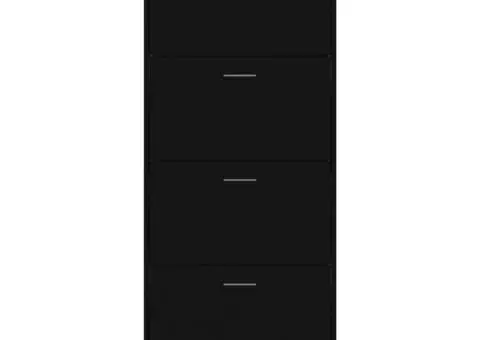 Pantofar, negru, 63x24x147 cm, lemn compozit - 4/5