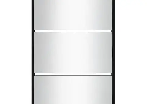 Pantofar cu oglindă, 3 niveluri, Negru, 63x17x102,5 cm - 4/5