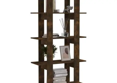 Bibliotecă/Separator stejar fumuriu 80x30x160 cm lemn prelucrat - 4/5