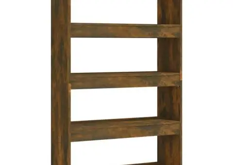 Bibliotecă/Separator cameră, stejar fumuriu, 80x30x135 cm PAL - 2/5