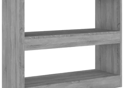 Bibliotecă/Separator cameră, gri sonoma, 80x30x72 cm, PAL - 2/5