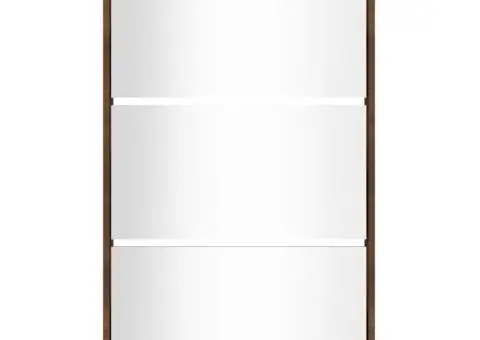 Pantofar cu oglindă, 3 niveluri, Stejar maro, 63x17x102,5 cm - 4/5