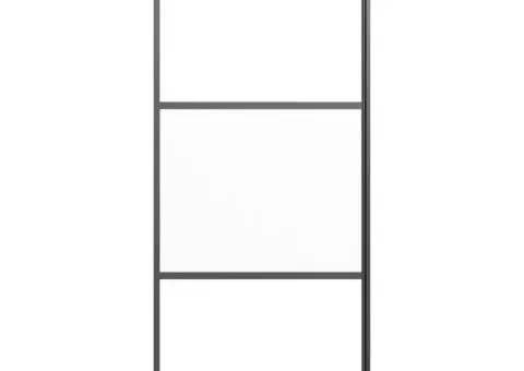 Perete cabină duș walk-in negru 80x195 cm Sticlă ESG semi-mată - 3/5